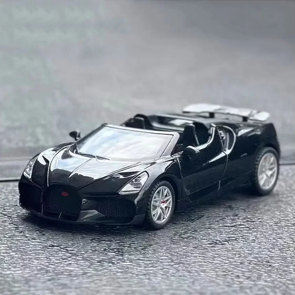 1:32 Scale Bugatti W16 Mistral Alloy Cars Models Diecast Toys 3 Doors Opened Racing Cars Sound Light Vehicles Kids Birthday Gift