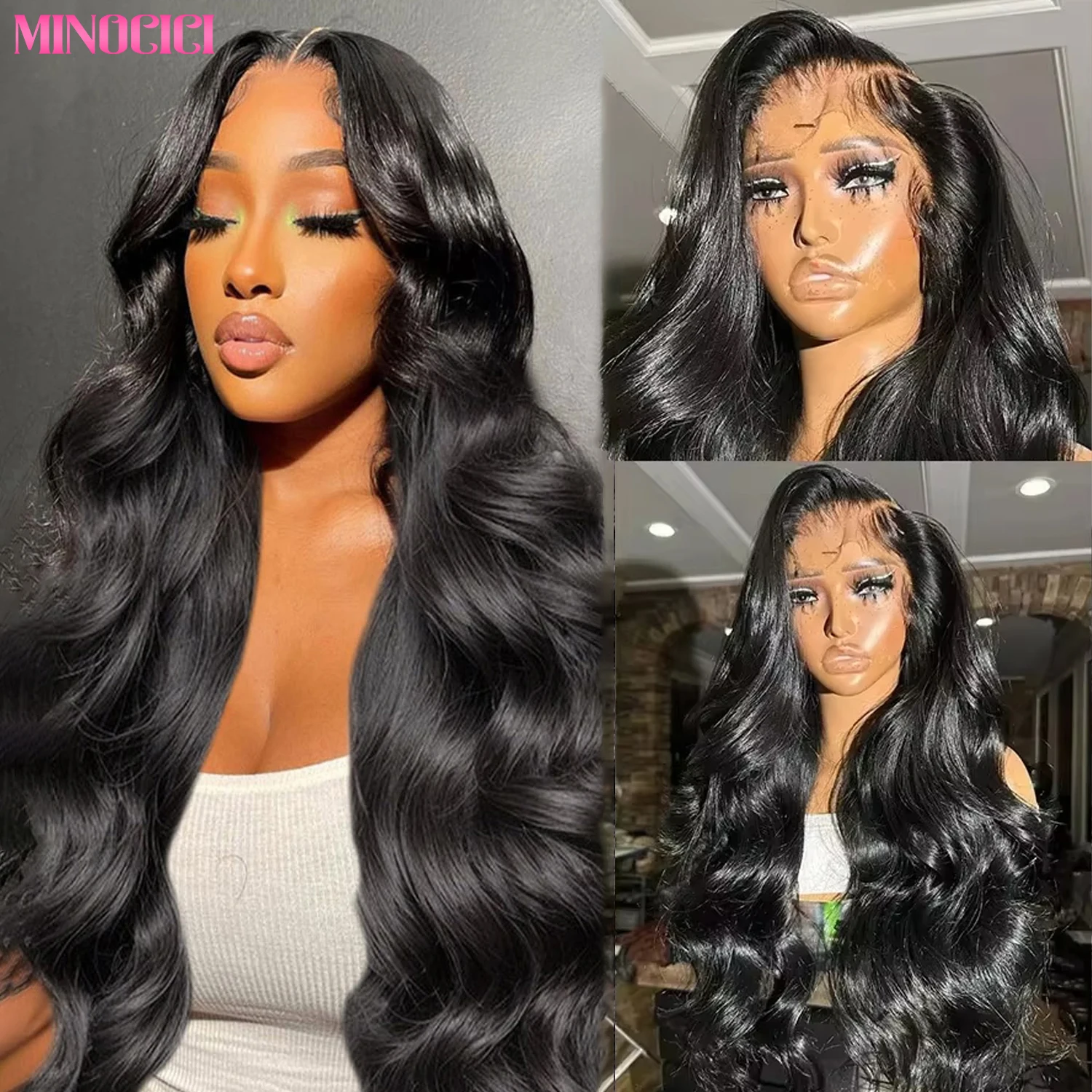 

220% Плотность 40 дюймов Объемная волна Парики из человеческих волос 13x6 Hd Кружевные фронтальные парики для чернокожих женщин Предварительно выщипанные свободные волнистые кружевные фронтальные парики