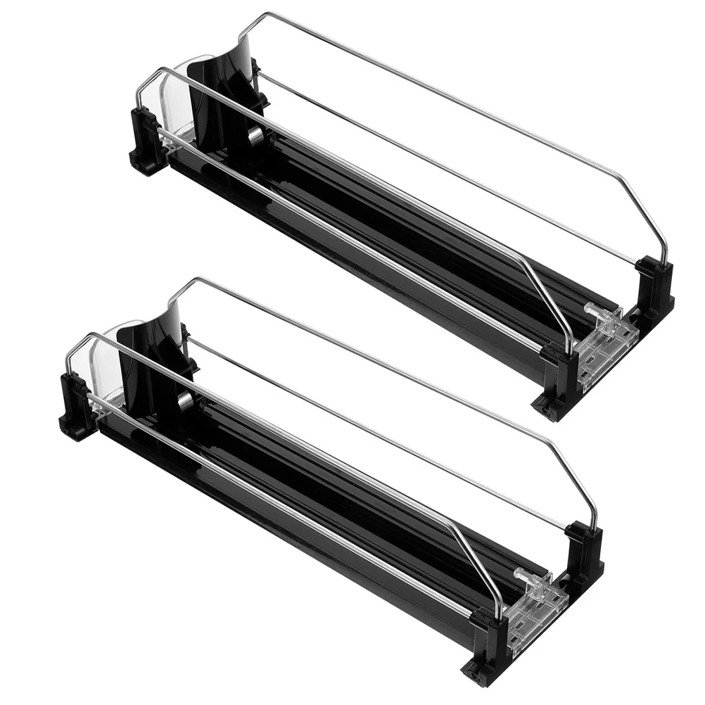 

2Pcs Automatic Pusher Drinks Organizer for Fridge Refrigerator Easy Install Practical Use Drinks Dispenser for Fridge