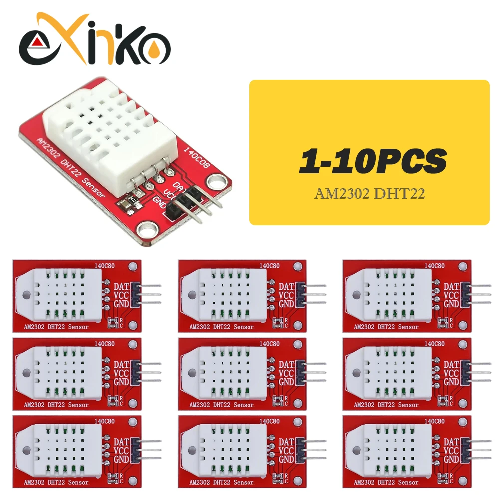 1-10PCS DHT22 Digital Temperature and Humidity Sensor AM2302 Module+PCB with Cable For Arduino