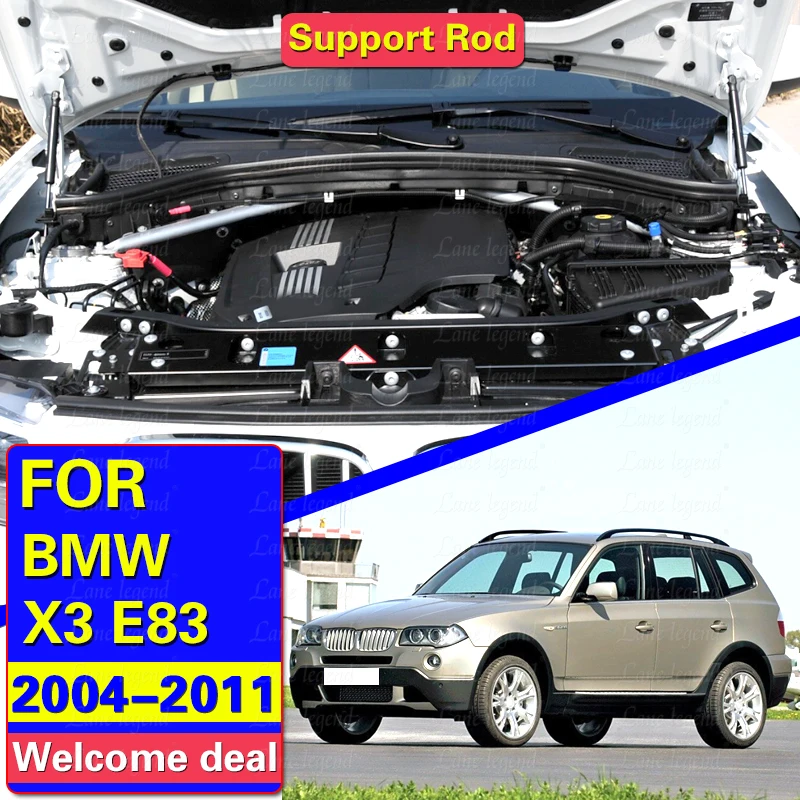 2x Front Bonnet Hood Gas Spring Shock Struts 51233400352 For BMW X3 E83 2004-2011 Support Hydraulic Rod Car Accessories