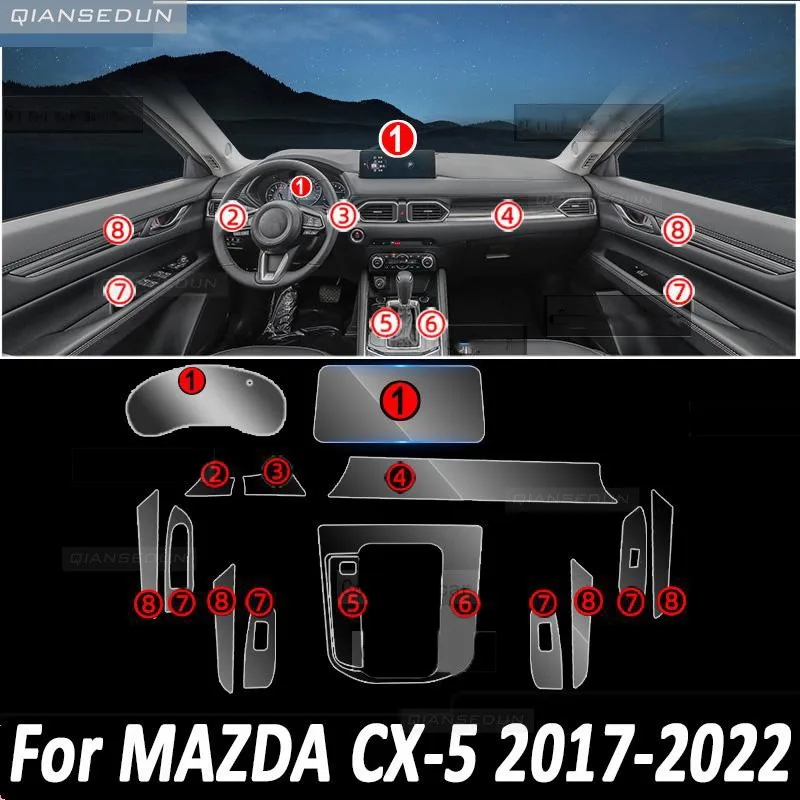 For MAZDA CX-5 2017-2023 Gearbox Panel Navigation Screen Automotive Interior TPU Protective Film Cover Anti-Scratch Accessories