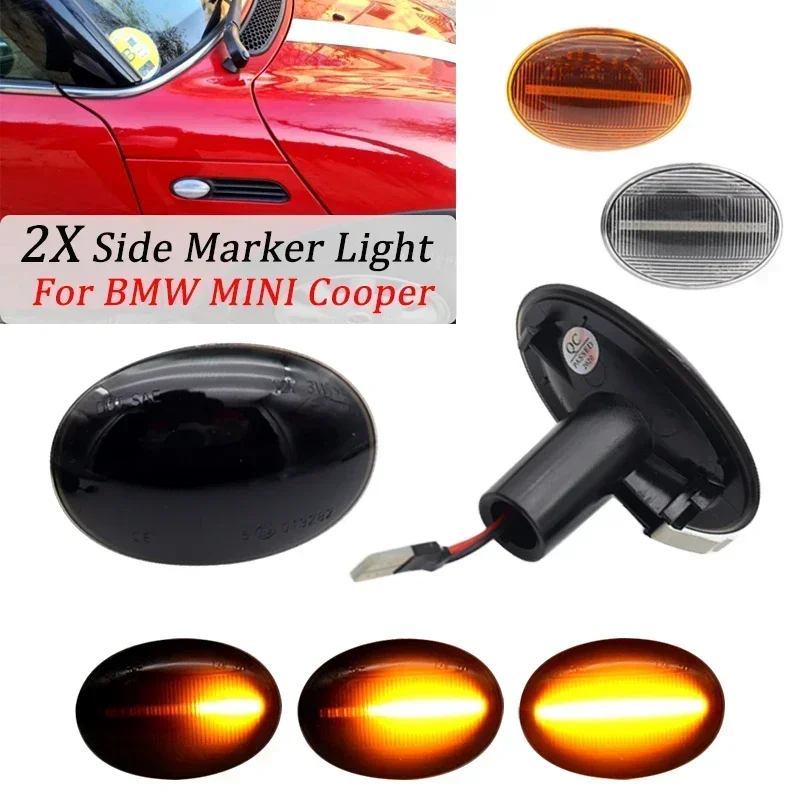 

For BMW MINI Cooper R55 R56 R57 R58 R59 CL-R56-LSM-SM 2pcs 12V Flowing Side Repeater Lamp Dynamic Side Marker Light Indicator
