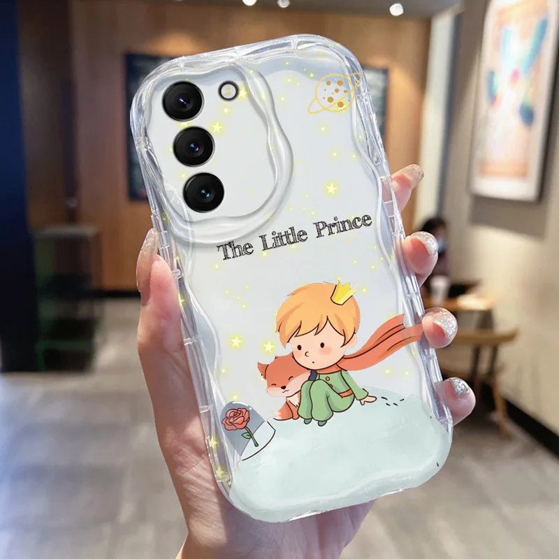 Le Petit Prince Cream Phone Case For Samsung S 24 23 22 21 20 FE Ultra Plus M54 40S 22 11 10 2 2S Funda Soft Shell Cover Capa