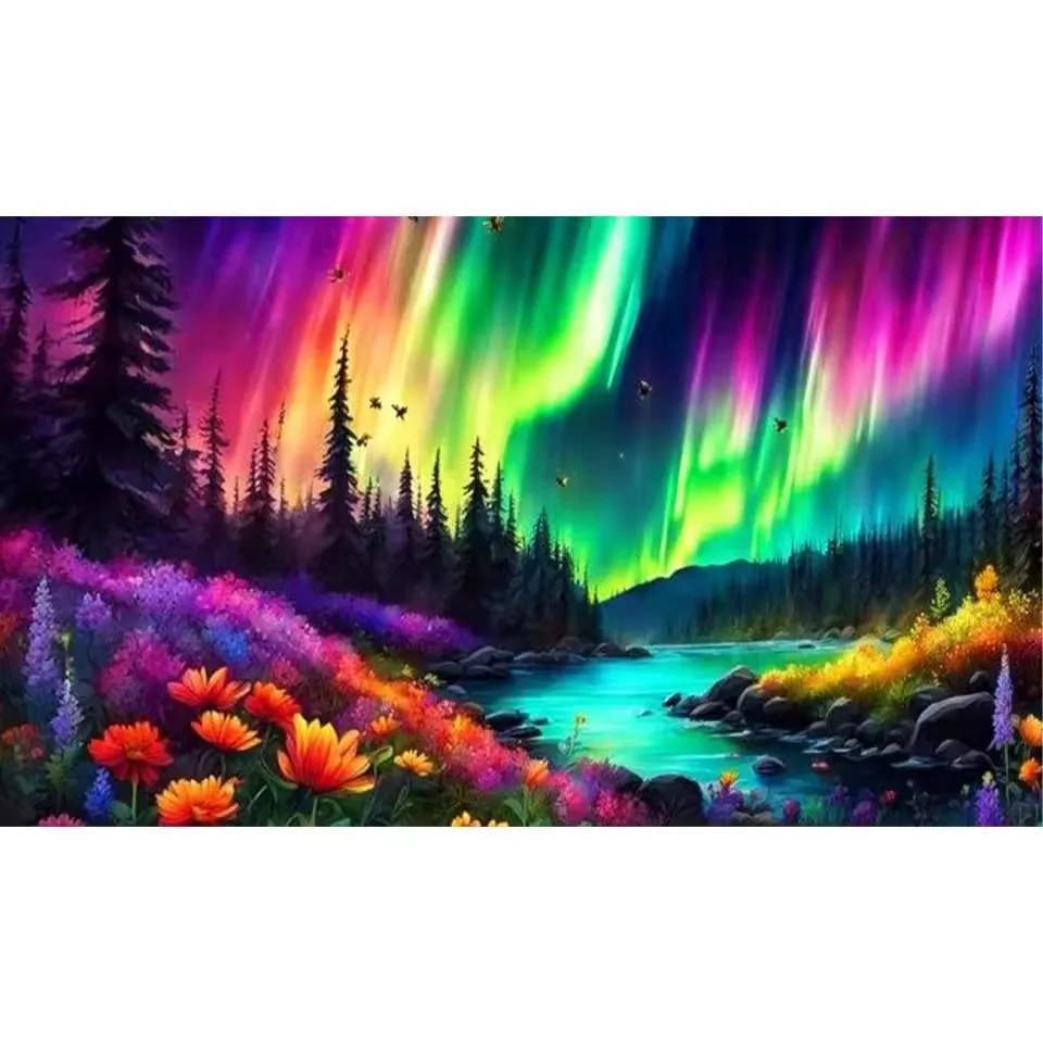 DIY Diamond Embroidery Sale Aurora Wonderland Diamond Art Painting Extra Large Diamond Painting Full Drill Cross Stitch Set