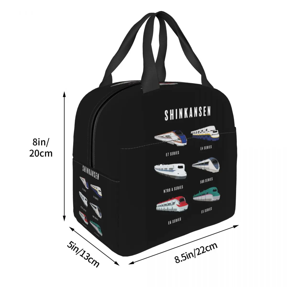 Japanese Shinkansen Bullet Trains Lunch Bags Insulated Bento Box Lunch Tote Resuable Picnic Bags Thermal Bag for Woman Girl Work