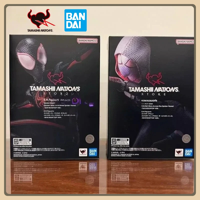 

Original Bandai Shf ShFiguarts Spider-Man Across The Spider-Verse Miles Morales Gwen 1610 Rooftop Edition Action Figure in Stock