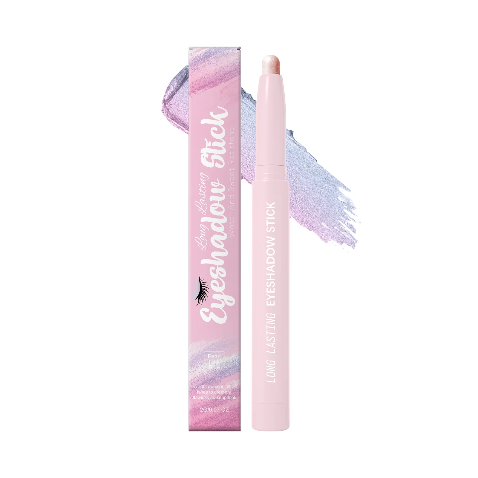 Two Color Gradient Eye Shadow Stick Waterproof Natural Pearl Shimmer Anti-Smudging for Eyeshadow Lids Glitter Liner Highlighter