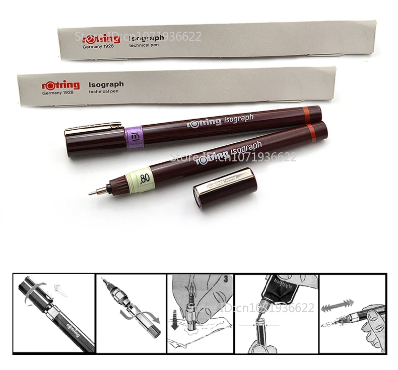 Original German Rotring Isograph Syringe Pen 0.2/0.3mm Drawing Pen Professional Hand-drawing Engineer Design Art Student Pen