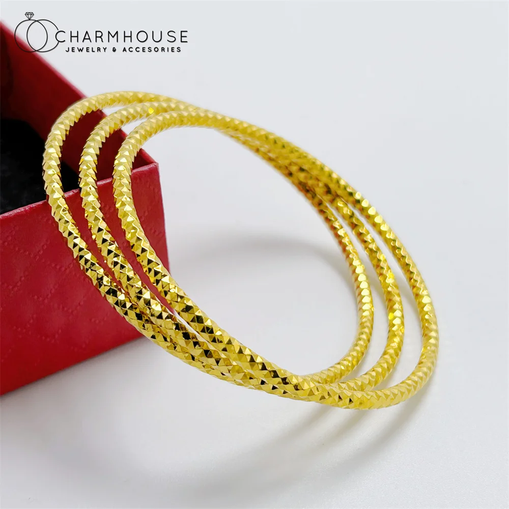 

3pcs/Lot 2.5mm Round Circle Cuff Bangles Sets for Women Gold Plated Stainless Steel Charm Bracelet Pulsera Femme Trendy Jewelry