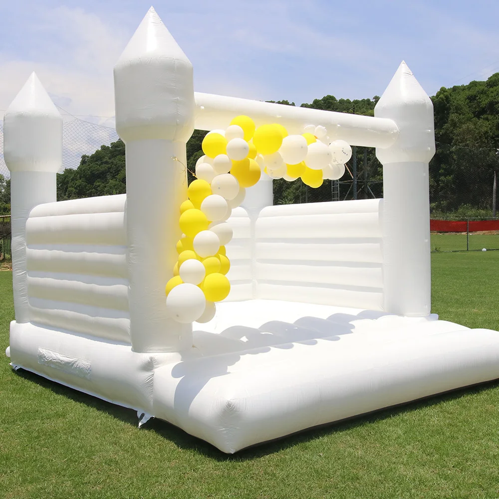 3/4M White/Black Inflatable Castle Bounce House 10/13ft Jumping bed Trampoline Birthday party Wedding Event Rental Kids toy