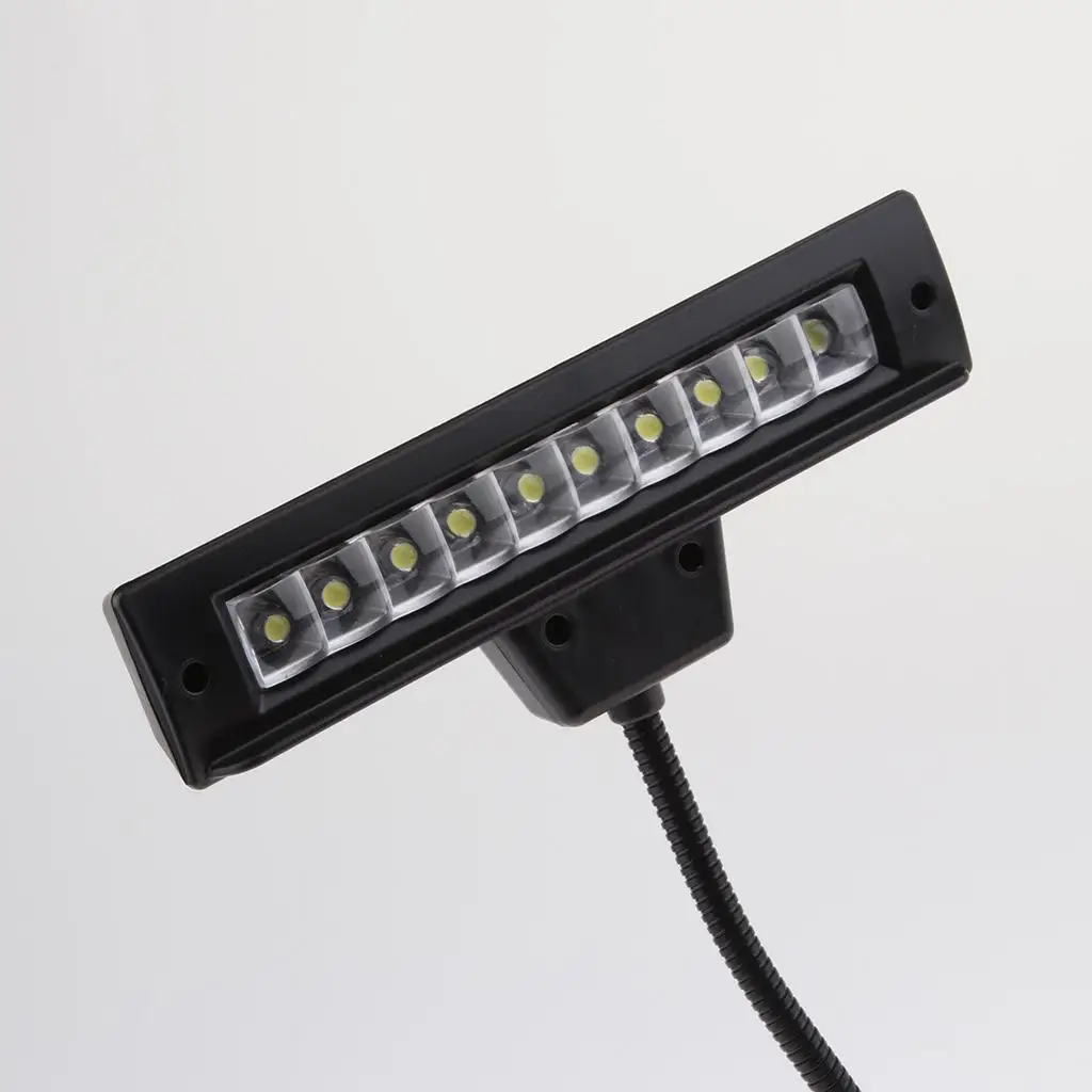 Music Stand Light  Clip Table Lamp Neck Reading Light Black