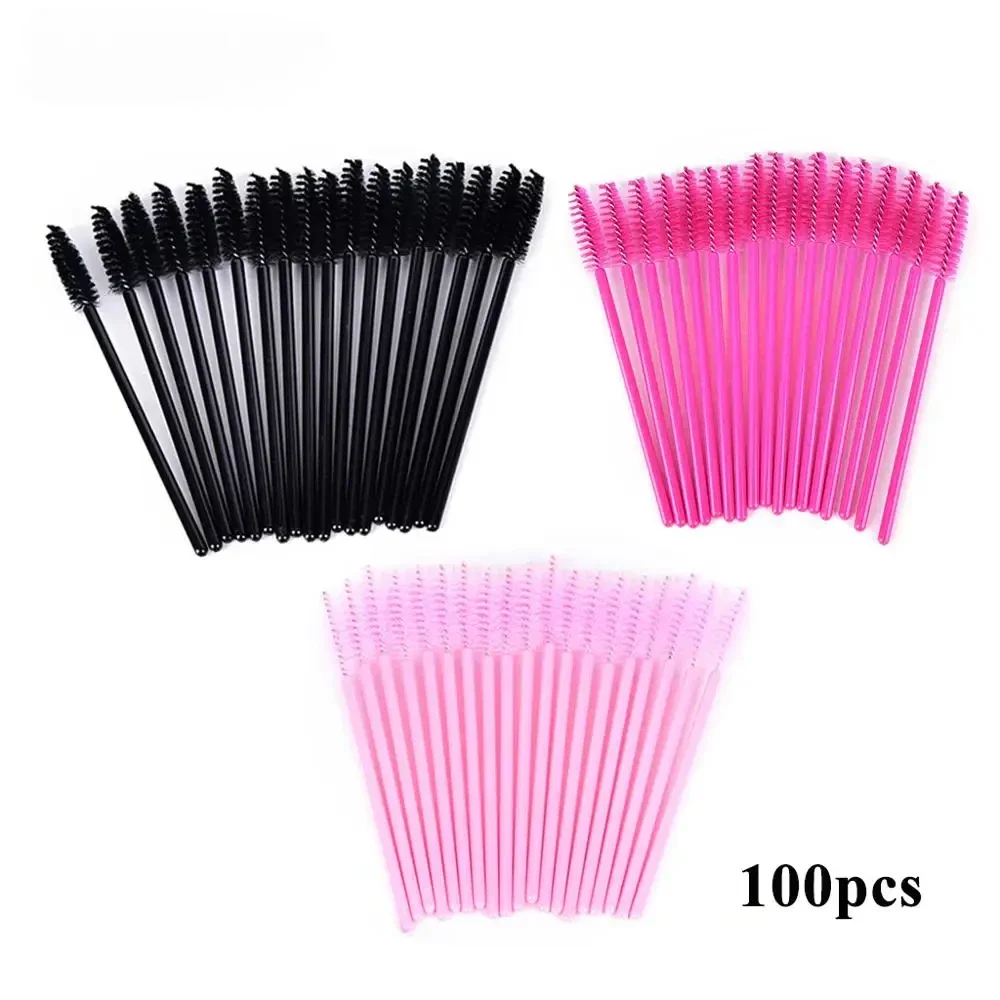 Kit de 100 brosses d'extension de cils, applicateur de Mascara, baguette, brosse à sourcils, Micro peigne jetable, bobines de maquillage