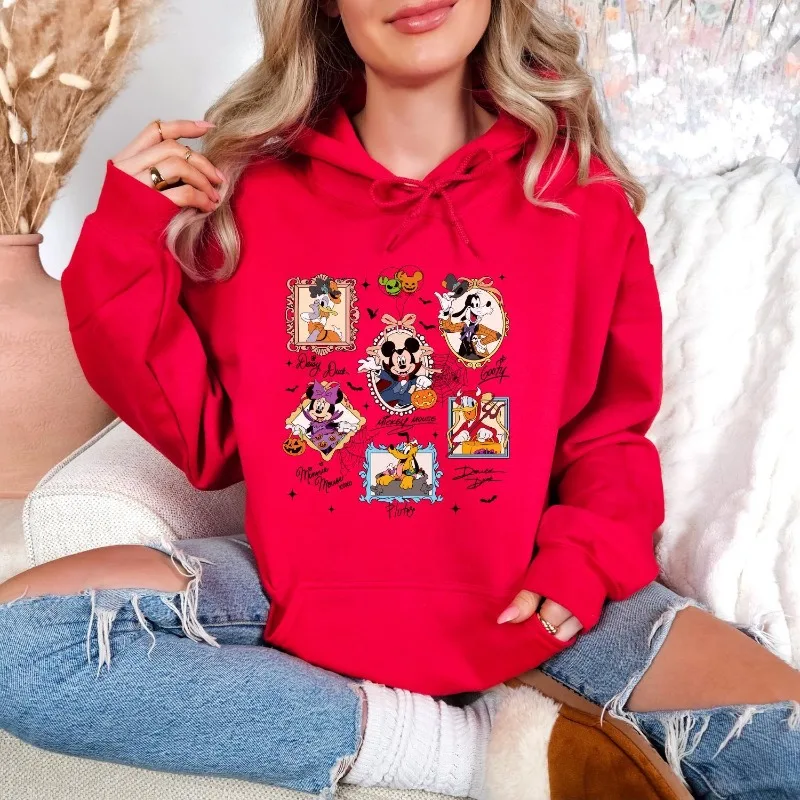 เสื้อฮู้ดดี้ลายดิสนีย์ มิกกี้และฟลานเดอร์ส สำหรับผู้หญิง ฤดูใบไม้ร่วงและฤดูหนาว รุ่นใหม่ เสื้อฮู้ดดี้ลำลองแฟชั่นสตรีทสำหรับผู้ชายและผู้หญิง