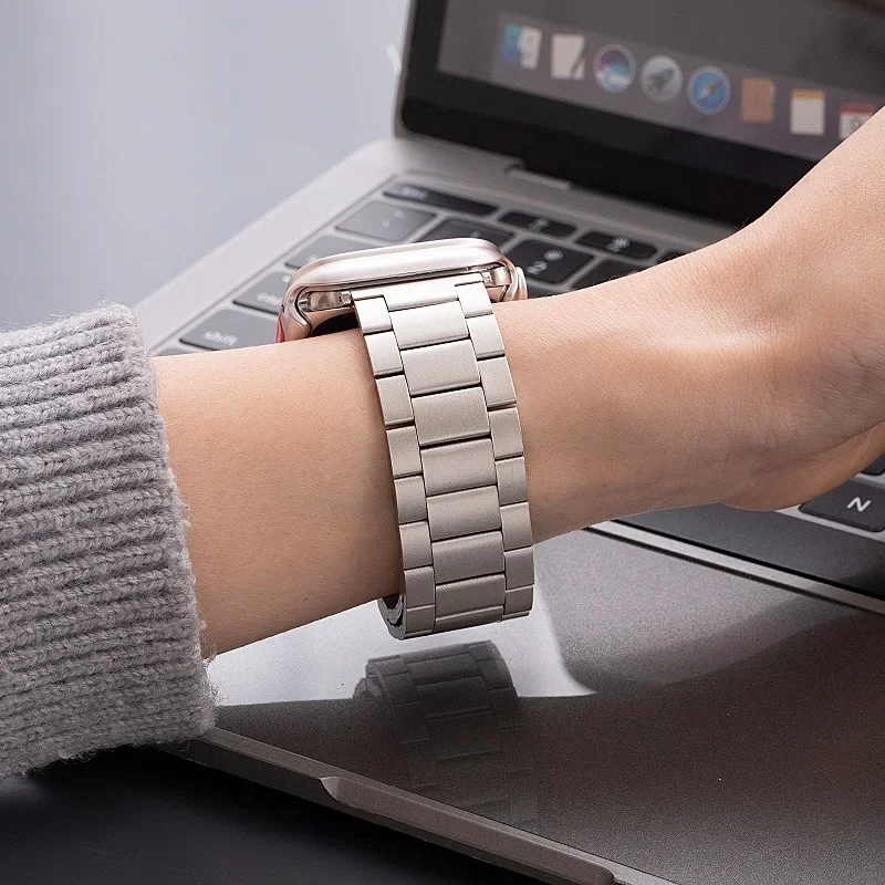 Newest Magnetic Loop Stainless Steel Bracelet For Apple Watch Strap 49mm 45 41 44 40 42 46mm Metal Band iWatch Ultra Series 9 10