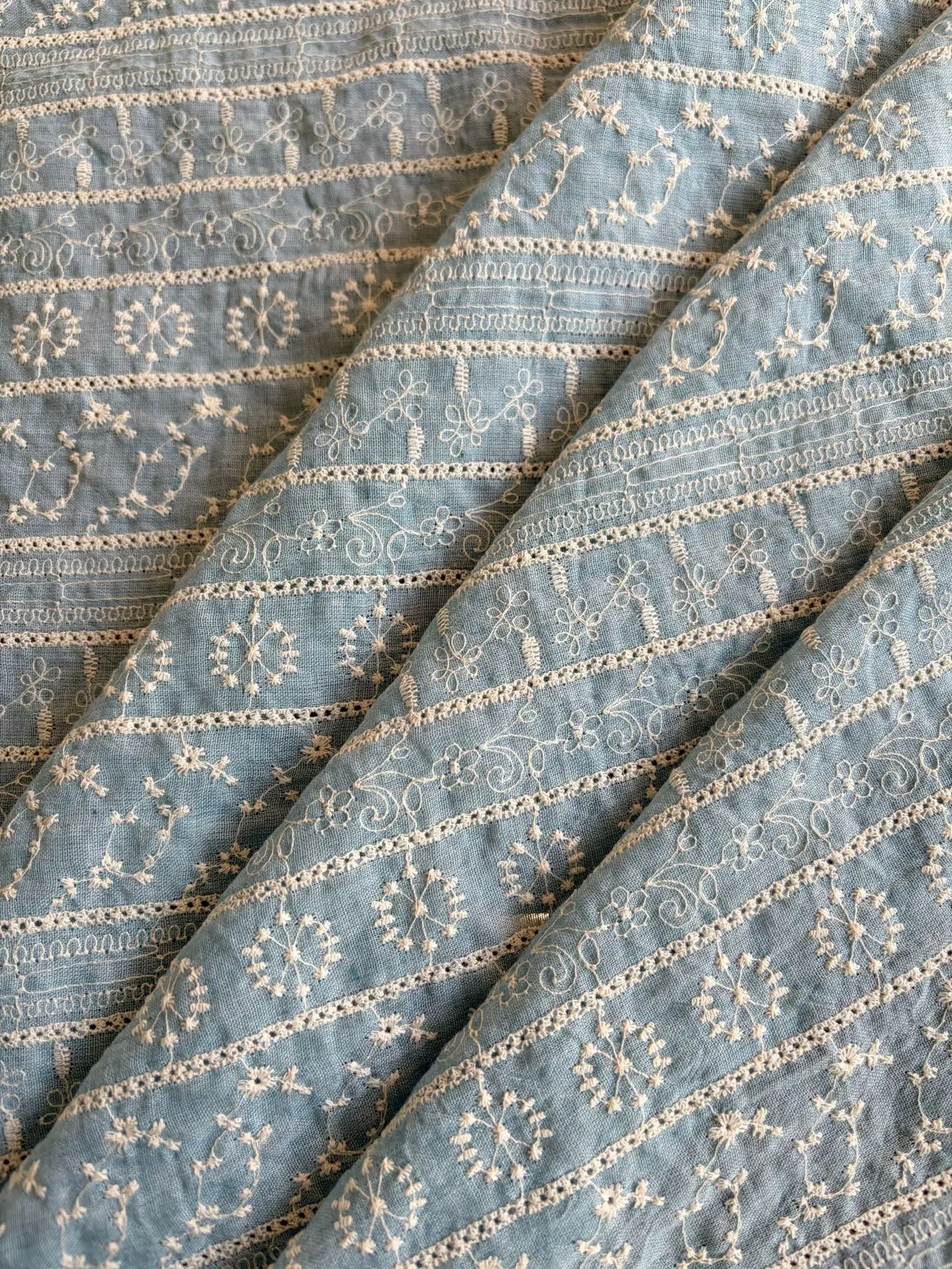 Dress Embroidery Fabric Handmade DIY Clothing Fabric Cotton Exquisite Sling Dress Accessories