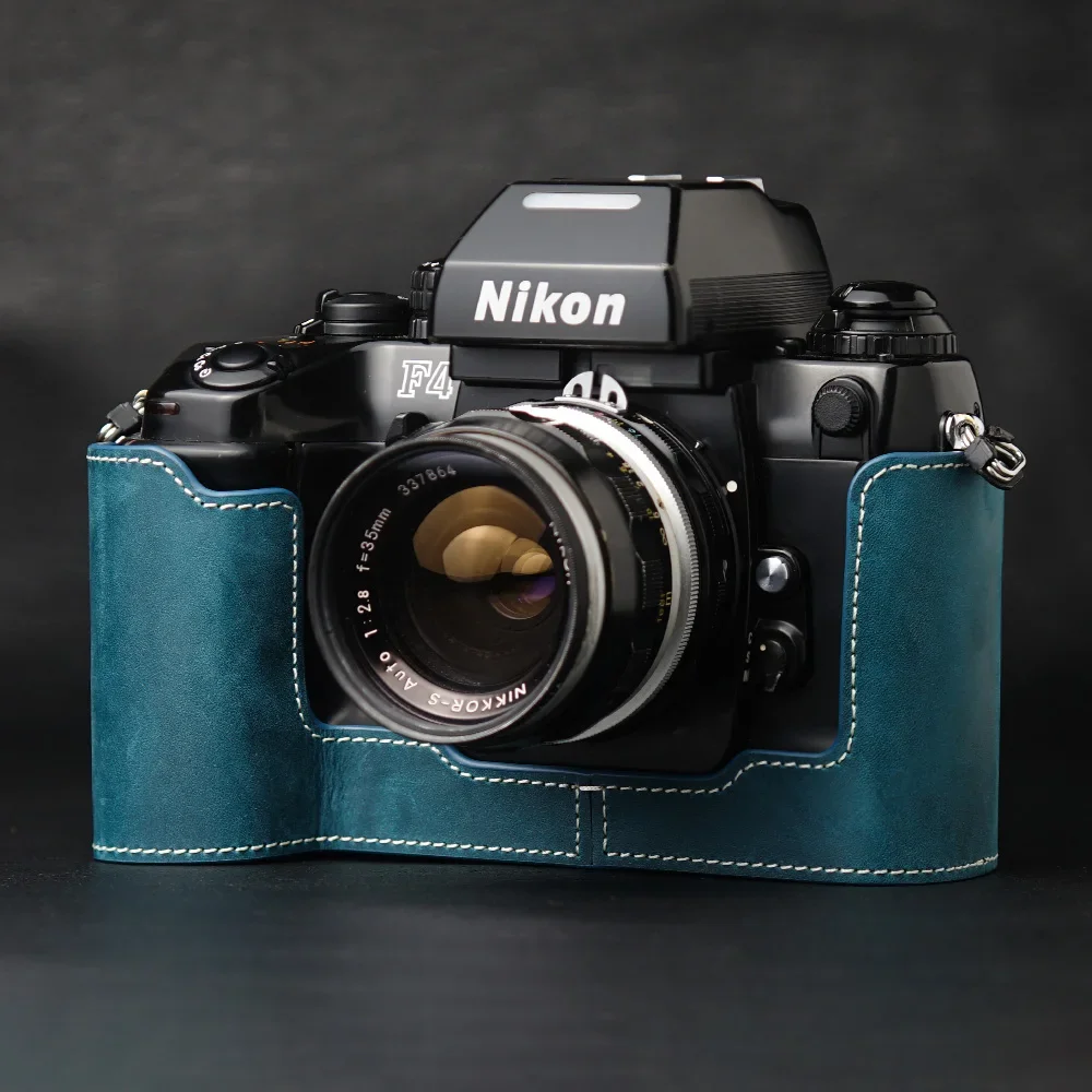 Echt Echt Leer Half Camera Case Tas Cover Voor Nikon F4 Case F3/F2/F/FM2/FM3A Case Camera Tas Fotografie Accessoires