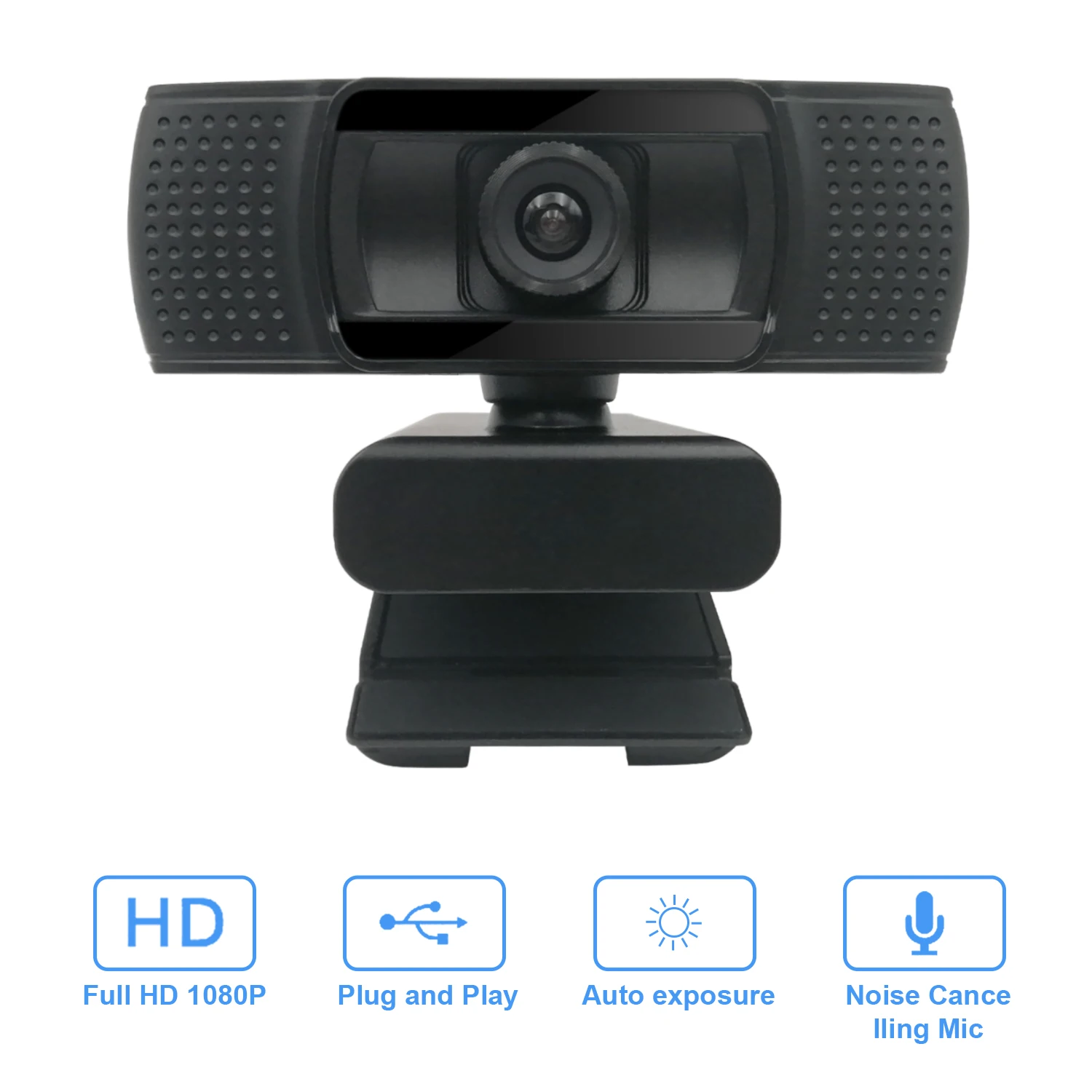 1080p HD Fixed Focus Built-in Mic Webcam Video Calling Plug and Play Camera Free Cover Slide USA Local Warehouse Fast Delivery