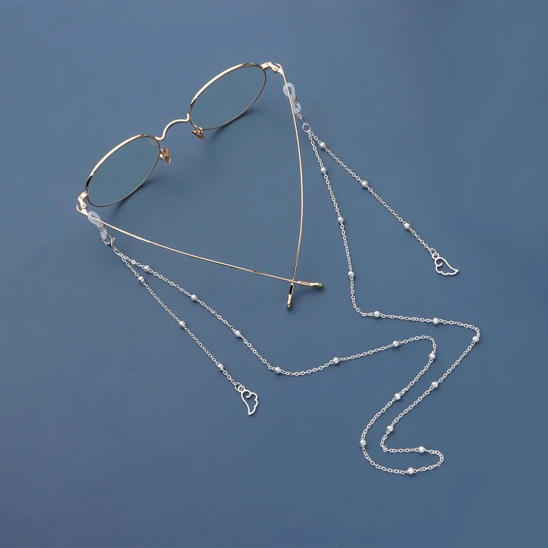 

Angel Wings Glasses Chain Cross-Border Jewelry Mask Holder round Bead Chain Fixed Accory for Glasses And Face Masks