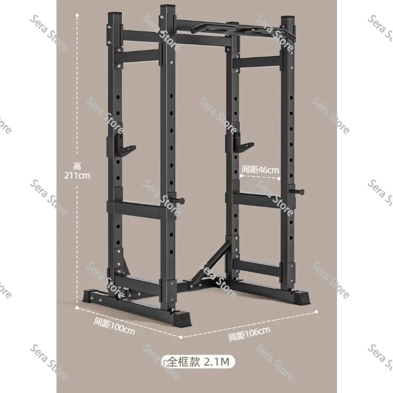 Commercial & Home Gym Heavy‑Duty Power Cage Squat Rack, Multi‑Function Weightlifting Strength Training Fitness Rack Equipment