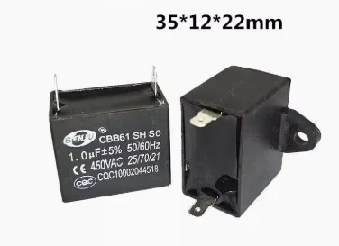 

5 PCS CBB61 1UF Fan Motor Start Capacitor AC 450V Air Conditioner Parts Rectangle Shaped Capacitor Home Appliance Accessories