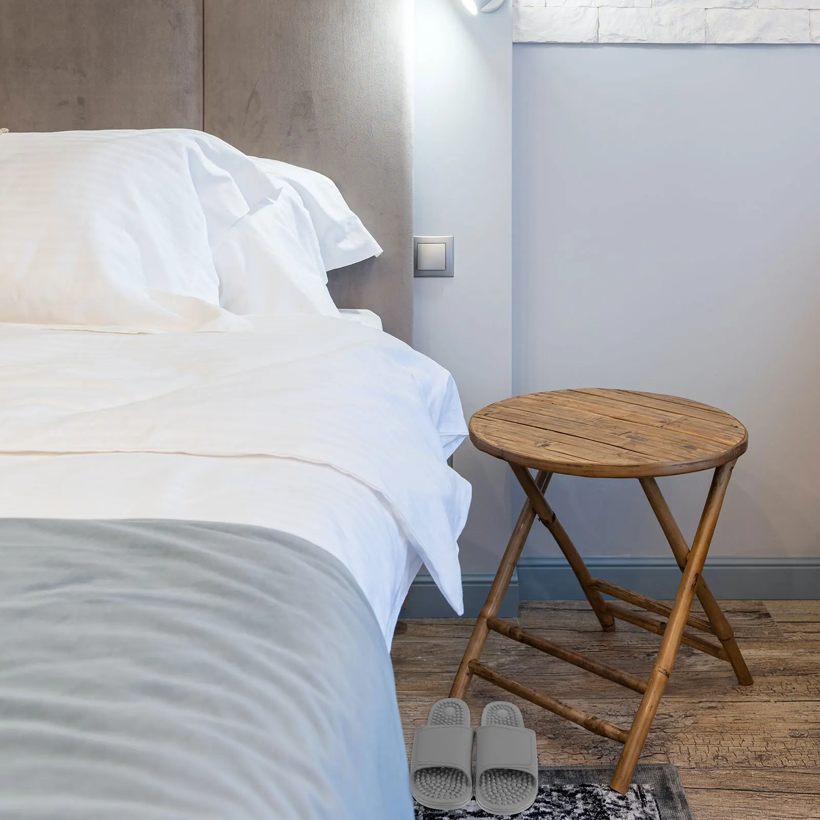 

1 пара массажных тапочек для ног, рефлексотерапия, нескользящие домашние сандалии для ухода за ногами на толстой подошве, улучшающие сон и крови