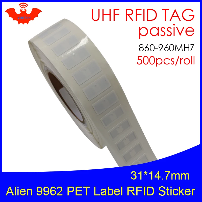 

RFID tag UHF sticker Alien 9920 EPC6C printable PET label 915m868mhz 500pcs free shipping Higgs9 adhesive passive RFID label