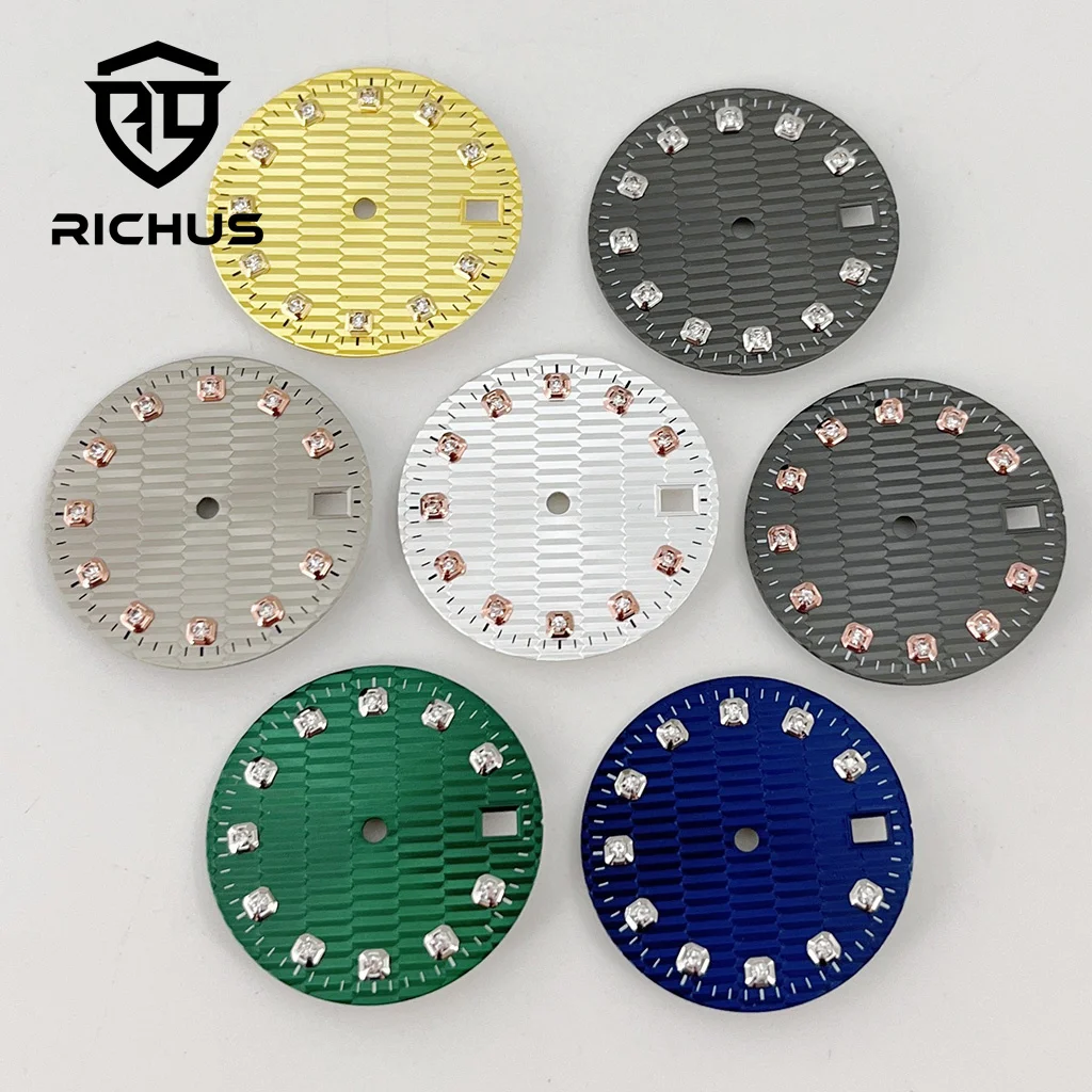 RICHUS 28.5mm 시계 다이얼 NH35 다이얼 NH34 NH35 NH36 Movemennt 시계 액세서리