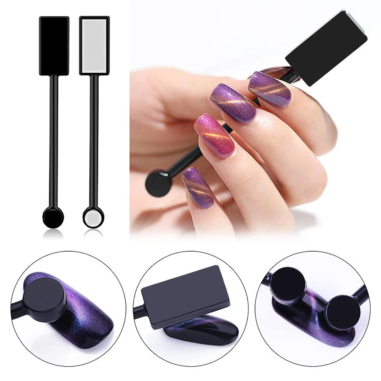 Mesmerizantes ímãs de esmalte em gel para olhos de gato para elevar sem esforço seus designs de nail art. Crie visual impressionante e intrincado T