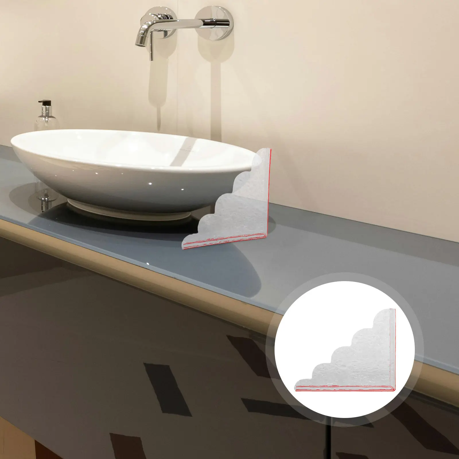 

1Pair Acrylic Splash Guard Transparent Decorative Pattern Waterproof Bathtub Sink Shower Water Blocker Splashproof