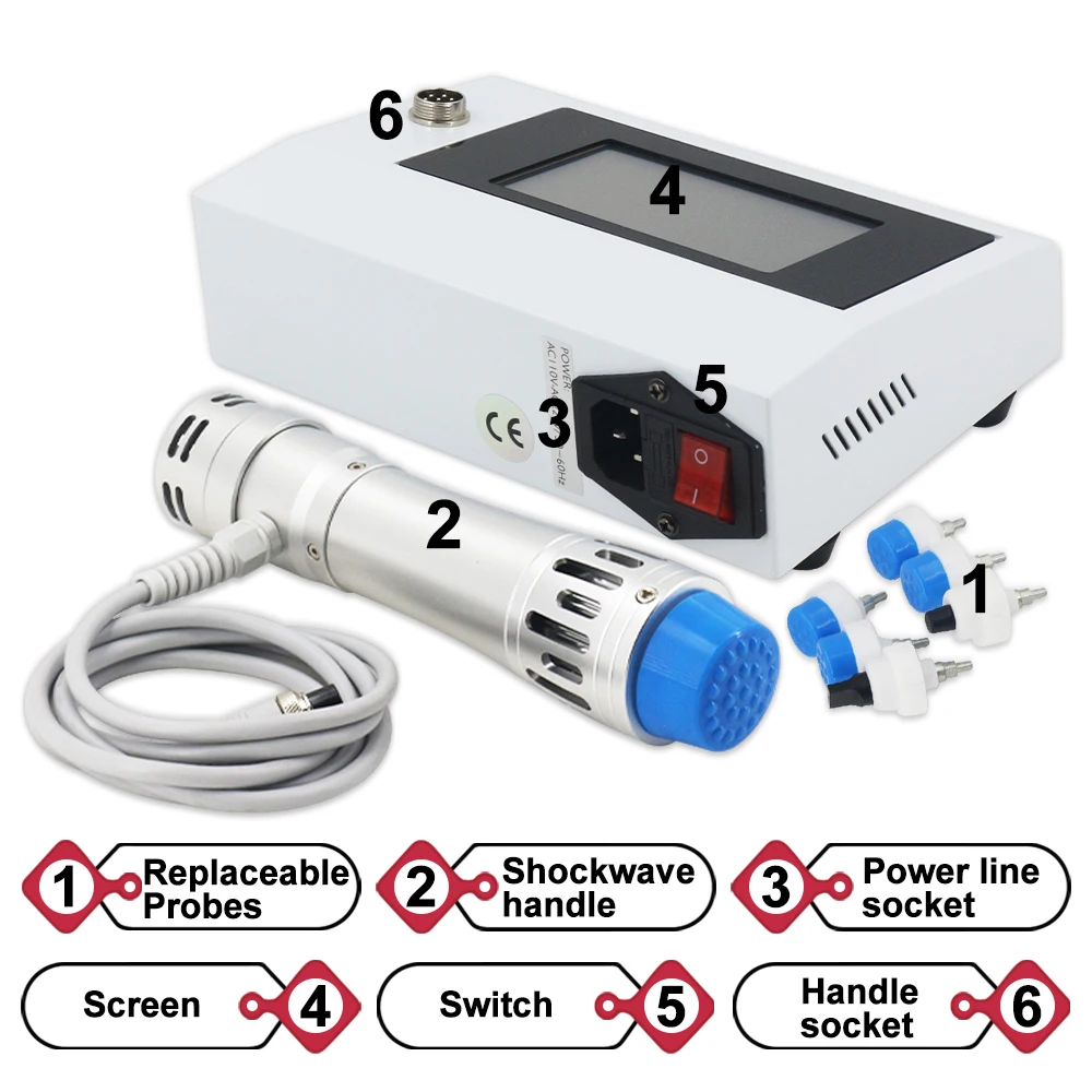 300MJ Shockwave Therapy Machine For Plantar Fasciitis Physiotherapy Effective Body Pain Relief Body  Masssger