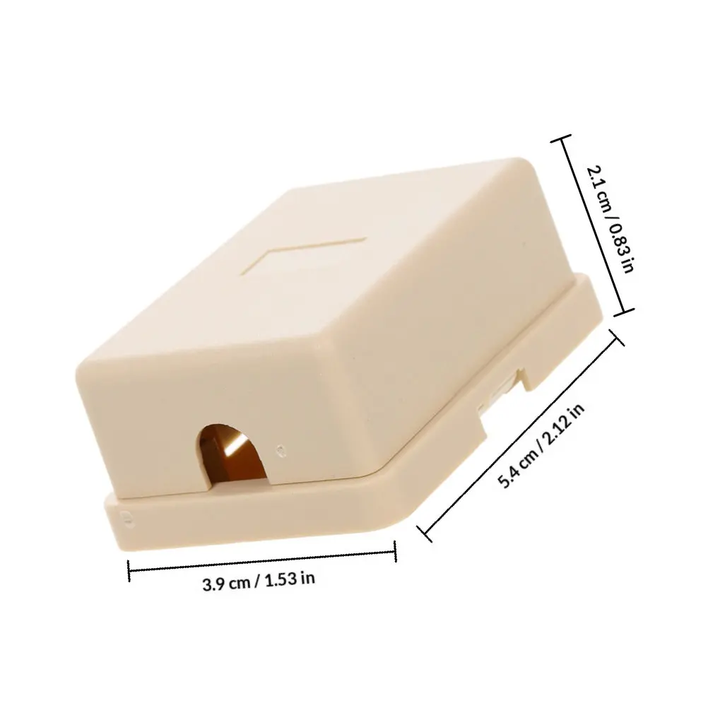 2Pcs Telephone Junction Box Beige Single Hole Splitter Telephone Line Connector for Home Office Phone Accessories
