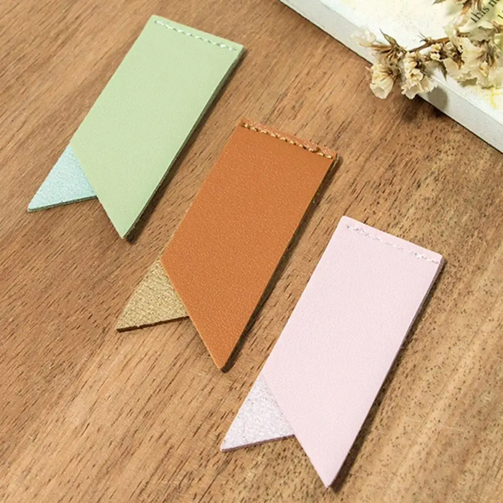 Ученическая закладка для чтения ручной работы, искусственная кожа, однотонная износостойкая Водонепроницаемая декоративная книга для чтения