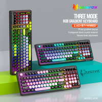 XUNSVFOX K98 Bluetooth wireless gaming keyboard 99 key gradient keycap three mode RGB lighting effect e-sports game office
