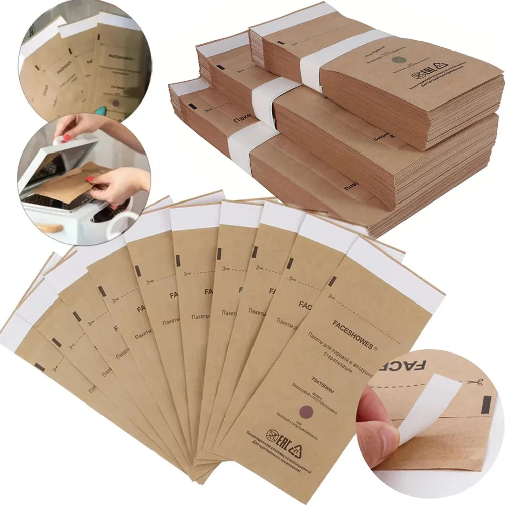 

100/50/20 шт одноразовые стерилизационные пакеты для дезинфекции крафт-пакеты самозапечатывающиеся пакеты аксессуары для дезинфекции маникюрного оборудования