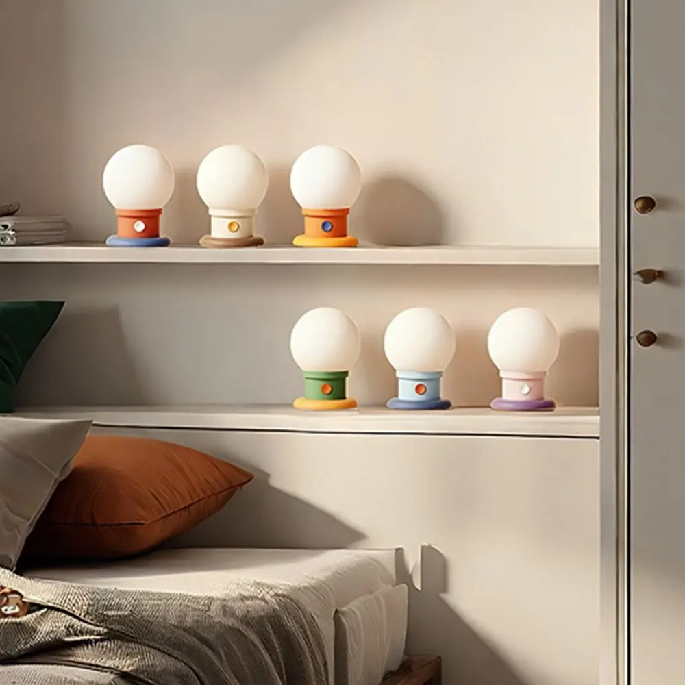 Safe Dimmable Bulb Shape Night Light Timed Portable LED Atmosphere Lamp USB Rechargeable Soft Light Bedside Lamp Restaurant