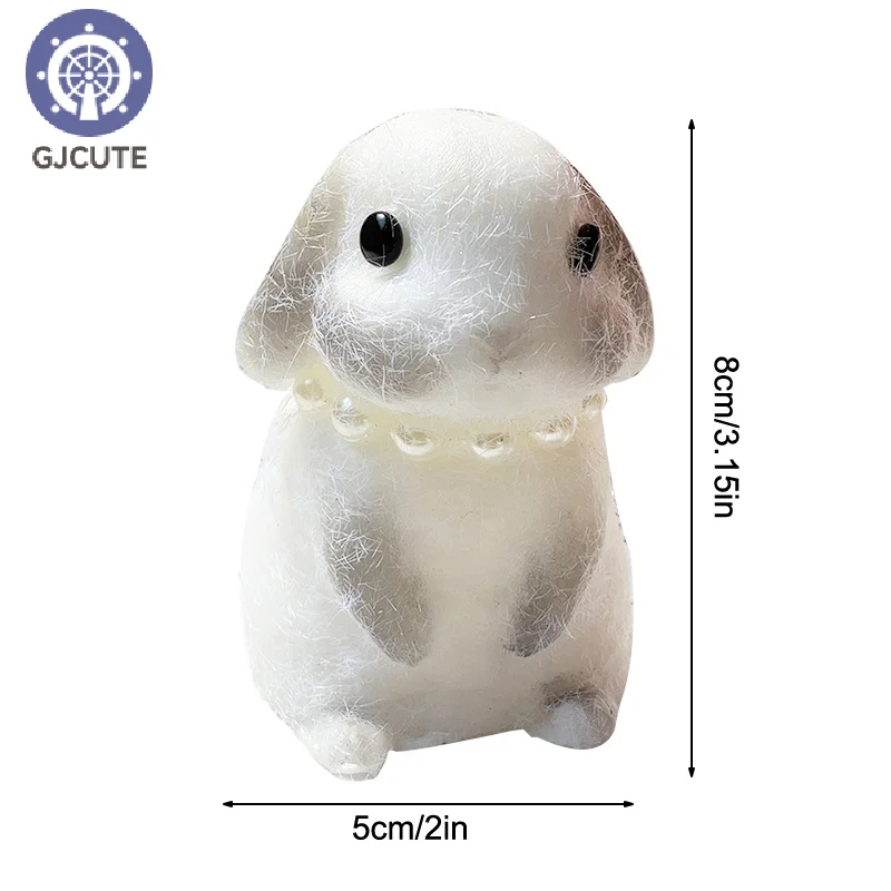 Cartoon Flocking Loppy Eared Rabbit Squeeze Toy Pinch Decompression Stress Relief Fidget Toys For Kids Adult Gift