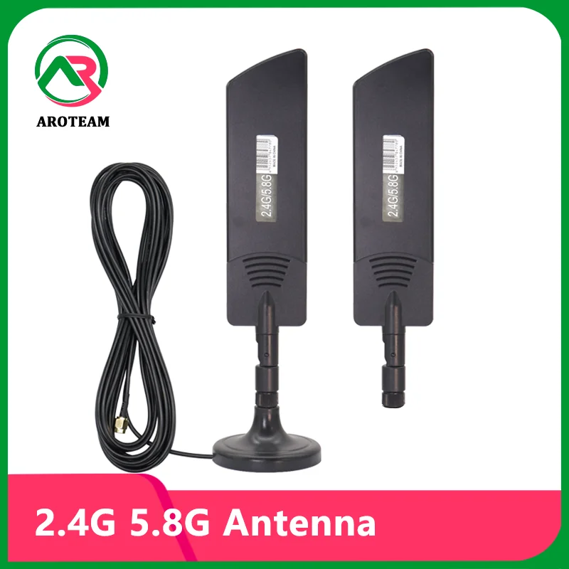 

1PCS 2.4G 5.8G Dual Band Omni External WiFi 15DBI Router Network Antenna for Modem Router Extender With TS9 SMA RPSMA Male