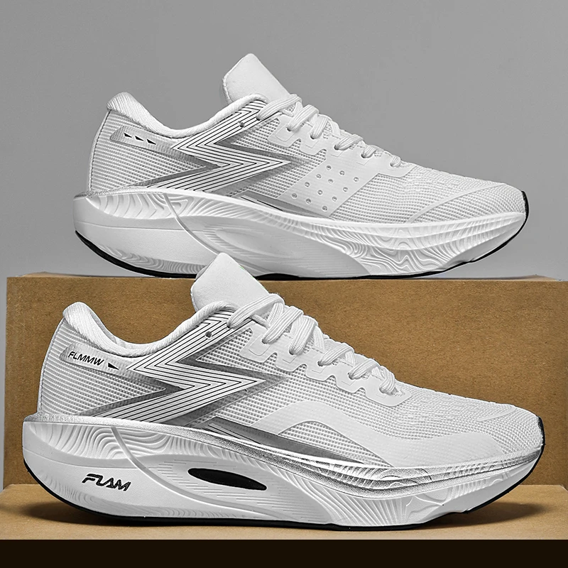 2025 Carbon Plate Marathon Men Sports Running Shoes Air Cushion Lightweight Women Athletic Gym Sneakers Hiking Jogging Footwear image 2