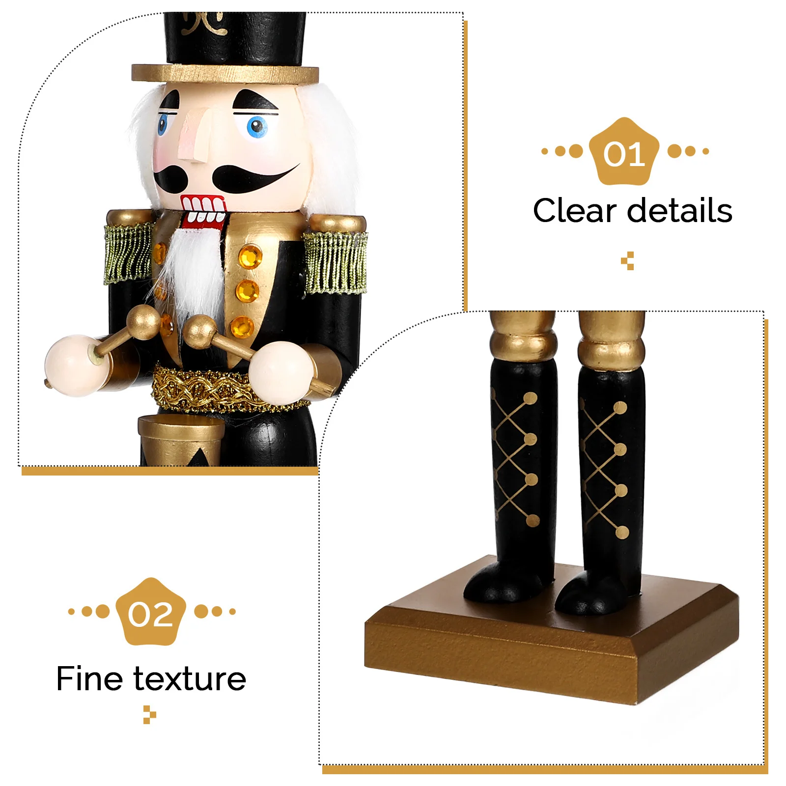 

Christmas Traditional Nutcracker Wooden Small Nutcracker Desktop Decoration Xmas Home Ornament Holiday Display