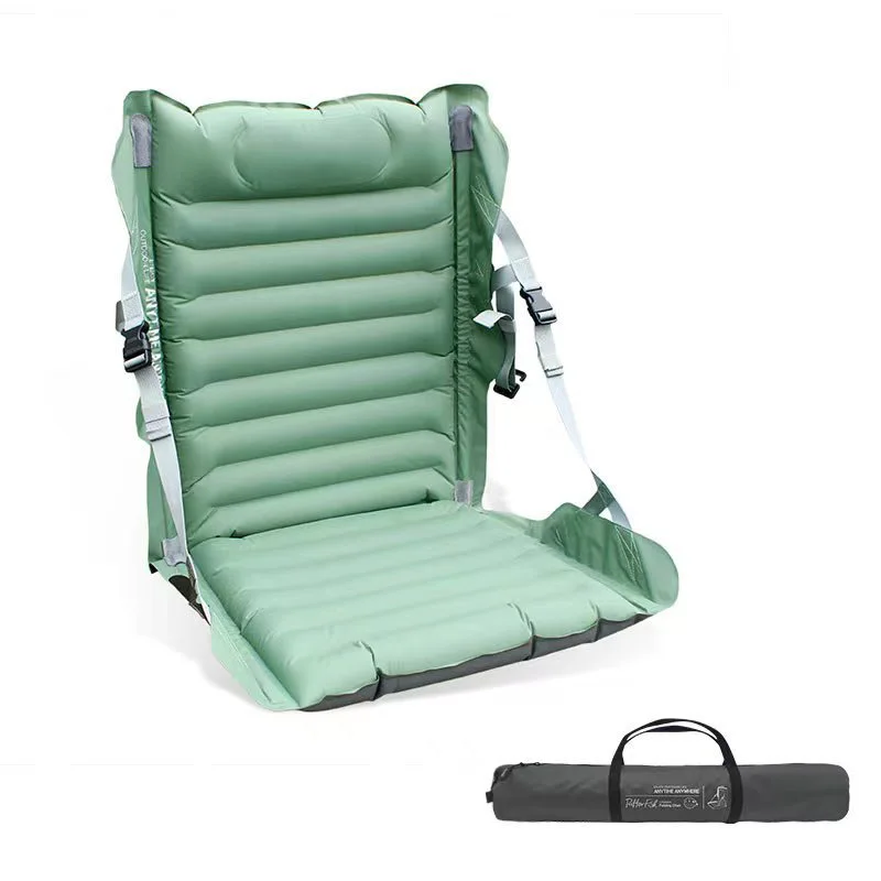 Outdoor Camping Inflatable Folding Chair, Portable Backrest Reclining Chair, Beach Leisure Air Cushion Chair, Picnic