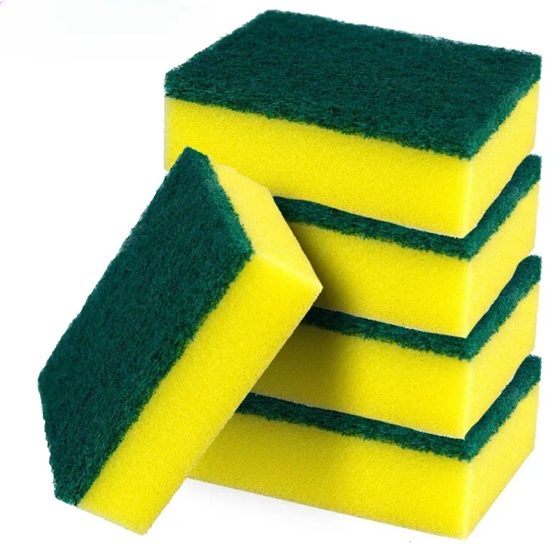 1/10/20pcs Dishwashing Sponnge Kitchen Scouring Pad Double Sided Decontamination Dishwashing Pot Kitchen Cleaning Supplies