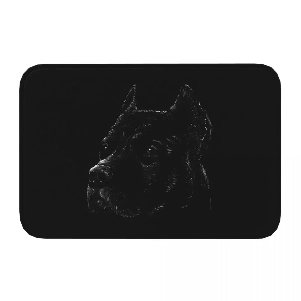 Line Dog Doge Non-Slip Carpet Basic Black American Staffordshire Terrier Doormat Living Room Kitchen Mat Entrance Door Floor Rug