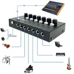 Channels Stereo Mixer Fuluode Mini Professional Sound Audio Mixer Portable Ultra Low-Noise Line Mixer for Recording Live