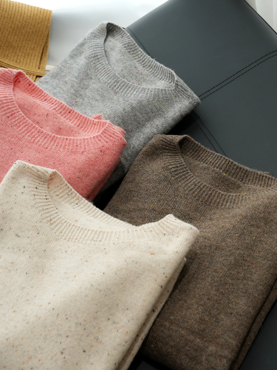 

Women's round Ne Knitted Wool Sweater Long Sve Autumn Winter Sle Casual Loose Fit Pure Wool And Acrylic Fiber