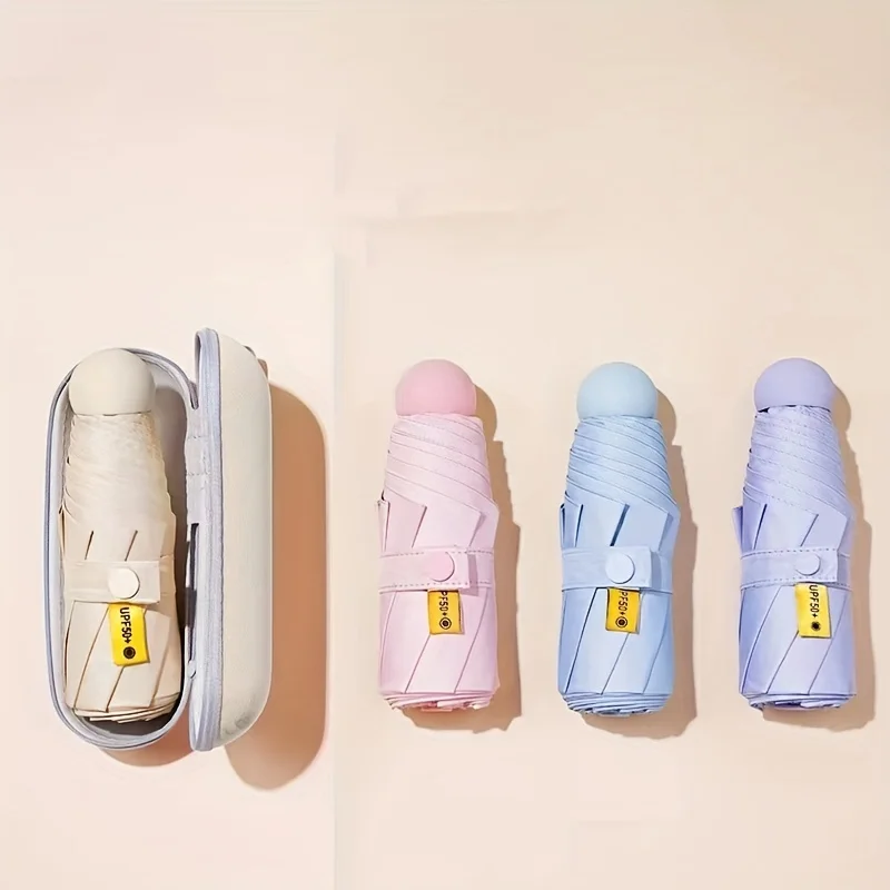 1 قطعة مظلة صغيرة خفيفة الوزن 5 أضعاف ، مظلة سفر مدمجة مقاومة للرياح ، تصميم متين ، محمولة للتنقل ، المكتب ، الاستخدام اليومي #2