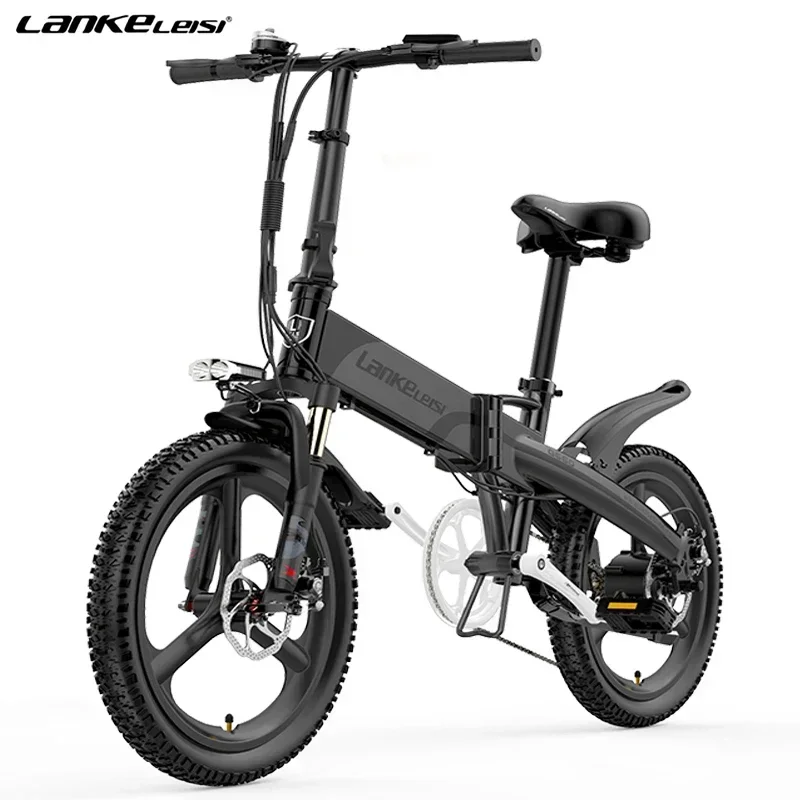 Dropshipping LANKELEISI G660 20 Inch Mini Folding Electric Bike Aluminum Alloy Frame 48V 12.8ah Ebike 500w 7 Speed Bicycle