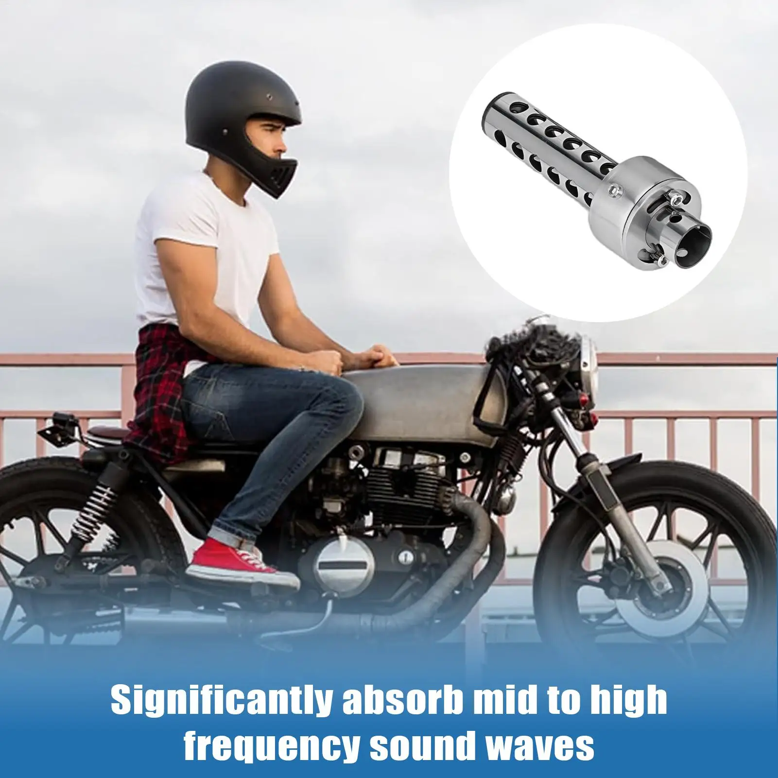 Motorcycle Muffler Adjustable Universal Fit Stainless Steel Motorcycle Exhaust Muffler Insert For City Streets Forest Trail