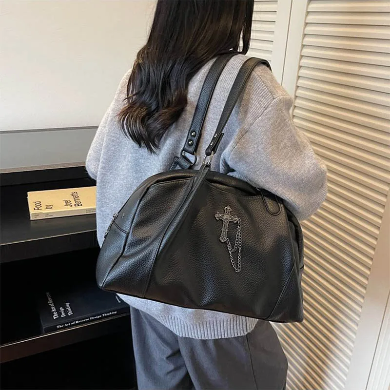Ladies' Handbag 2026 High Quality Handbag New Shoulder Bag Personalized Cross Decoration Crossbody Bags
