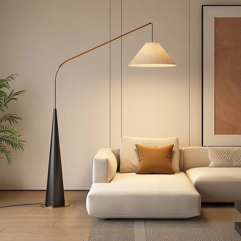 

Medieval style floor lamp 2026 new Internet celebrity fishing lamp living room sofa high-end bedroom atmosphere vertical lamp